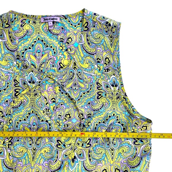 2 for$10 | Juicy Couture | Satin Paisley | Peplum Hem Sleeveless Tunic Tank - Picture 5 of 6